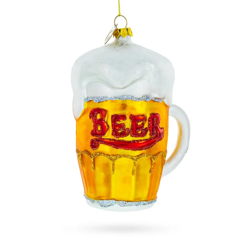 Frothy Beer Mug - Blown Glass Christmas Ornament