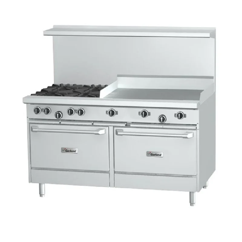 Garland G Starfire 48" Range 4 Burner, 24" Griddle & 1 Standard Oven & 1 Storage Base Natural Gas