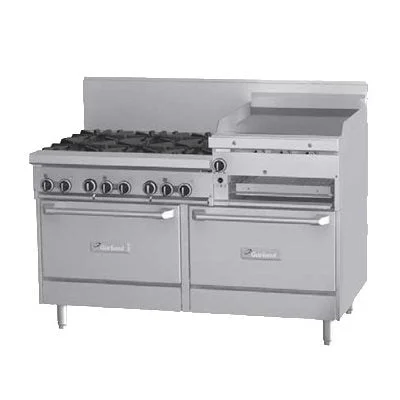 Garland G Starfire 60" Range with 6 Burners, 24" Griddle & 2 Convection Ovens Natural Gas