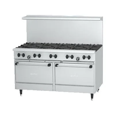 Garland SunFire 60" Range with 10 Burner & 2 Standard Ovens Natural Gas 366,000 BTU