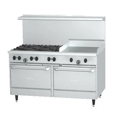 Garland Sunfire 60" Range with 6 Burners & 24" Griddle Natural Gas 286,000 BTU