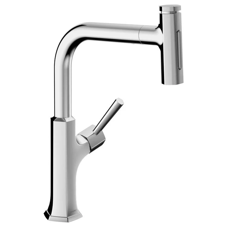 Kitchen Faucet Locarno 1 Lever ADA Chrome Pull Down 2 Function High Arc 150 Degree Swivel 1.75 Gallons per Minute