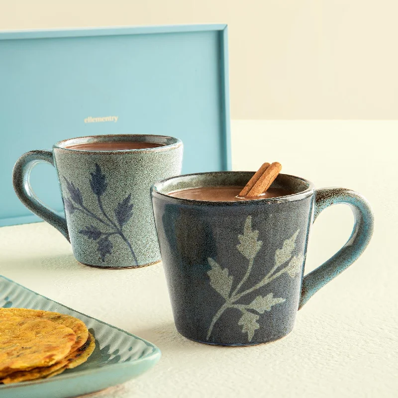 Indigo Symphony Coffee Mug Set of Two