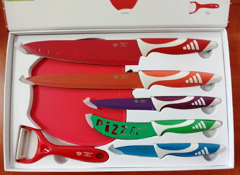 Kitchen Knife Set - Stainless Steel - 6 Piece - Multicolor