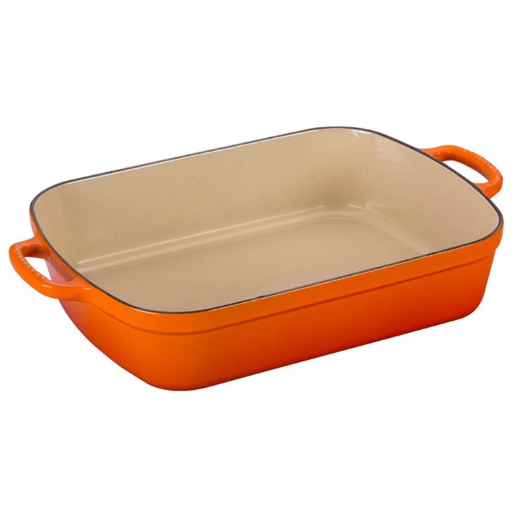 Signature 5.25-Quart Cast Iron Rectangular Roaster - Flame