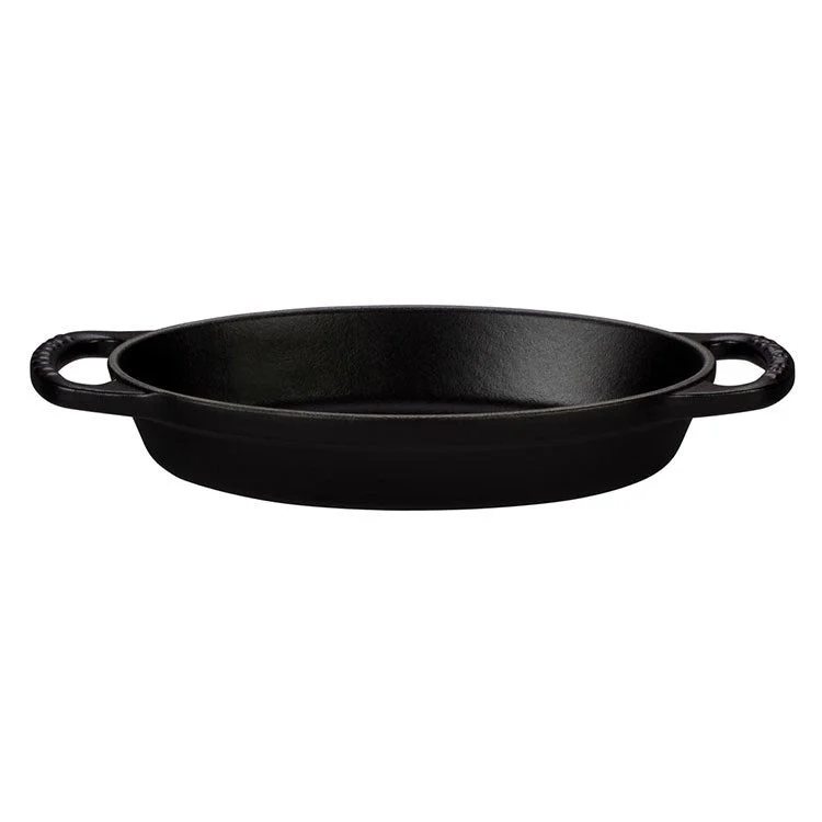 Signature 5/8-Quart Cast Iron Oval Baker - Licorice with Black Interior