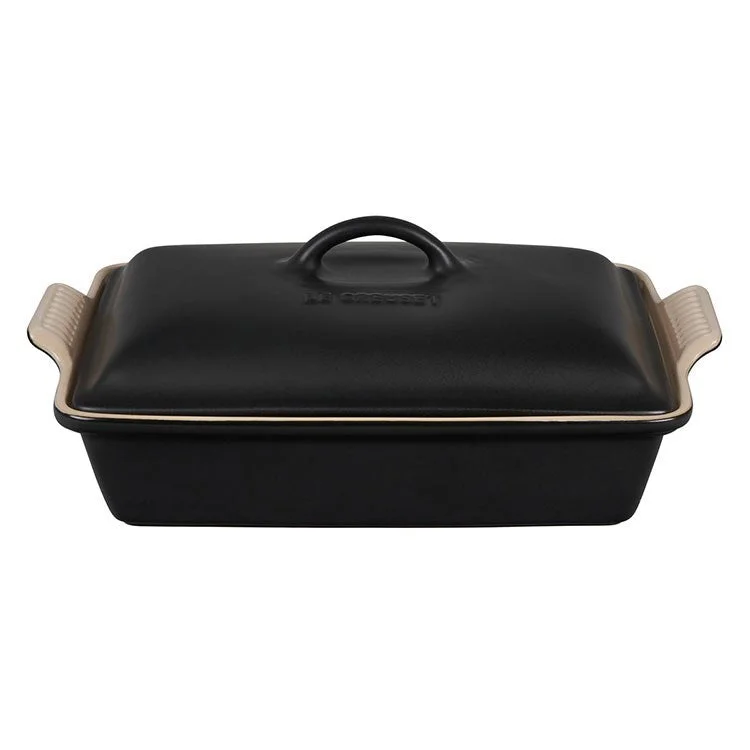 Heritage 4-Quart Stoneware Covered Rectangular Casserole - Licorice