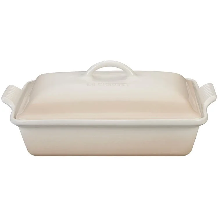 Heritage 4-Quart Stoneware Covered Rectangular Casserole - Meringue