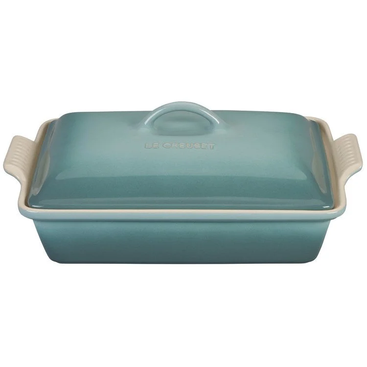 Heritage 4-Quart Stoneware Covered Rectangular Casserole - Sea Salt