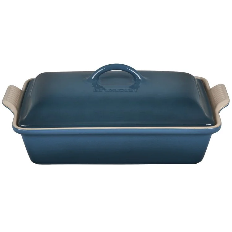 Heritage 4-Quart Stoneware Covered Rectangular Casserole - Deep Teal