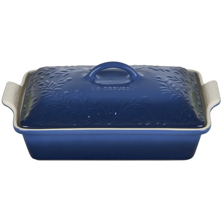 Olive Branch Collection 4-Quart Covered Rectangular Casserole with Embossed Lid - Marseille