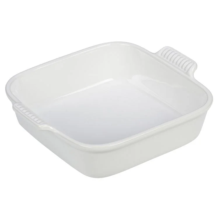 Heritage 3-Quart Stoneware Square Dish - White