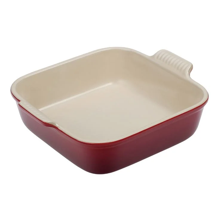 Heritage 3-Quart Stoneware Square Dish - Cerise