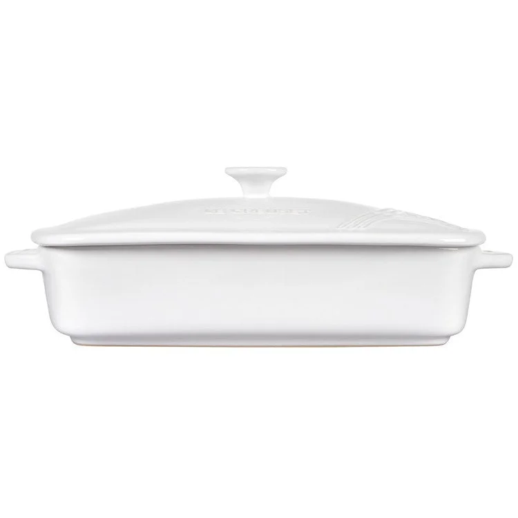 Eiffel Tower Collection Signature 3.5-Quart [12.5" x 8.5"] Covered Rectangular Casserole - White