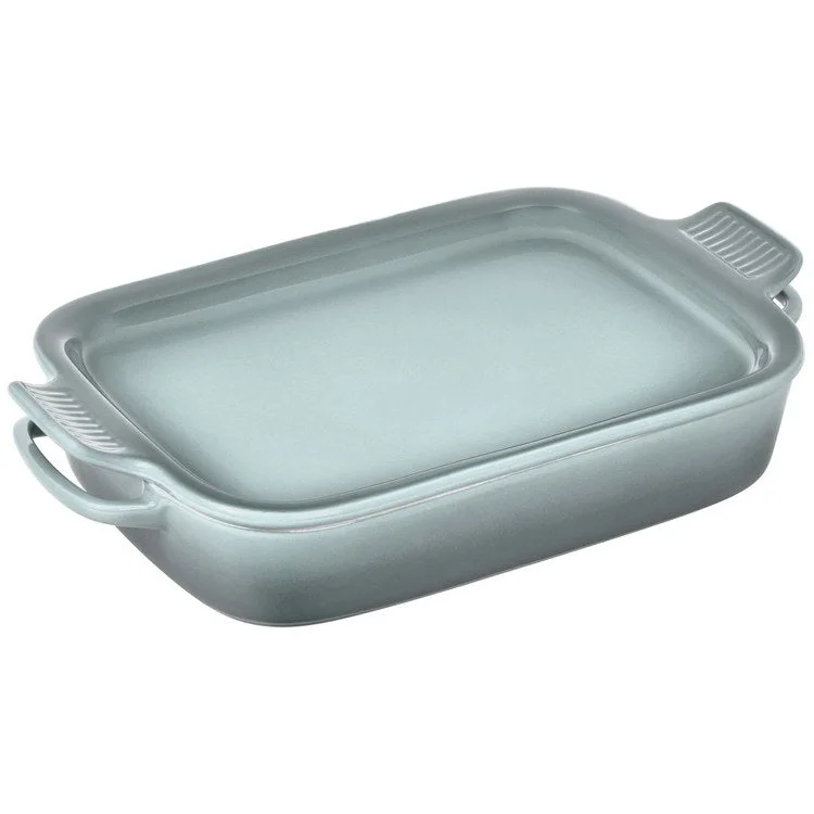 2.75-Quart Stoneware Rectangular Dish with Platter Lid - Sea Salt