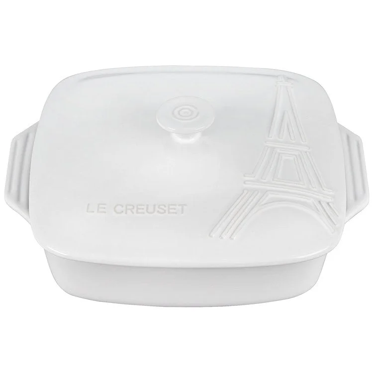 Eiffel Tower Collection Signature 2.75-Quart [9.5"] Covered Square Casserole - White