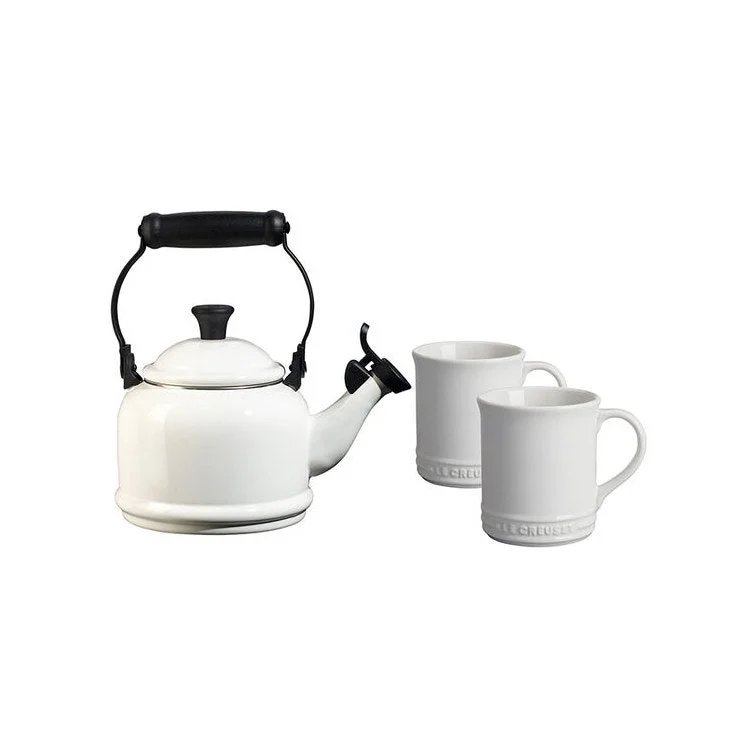 Demi Kettle and 2 Mugs Set - White