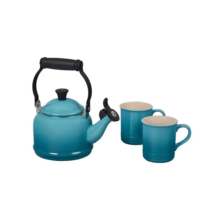 Demi Kettle and 2 Mugs Set - Caribbean