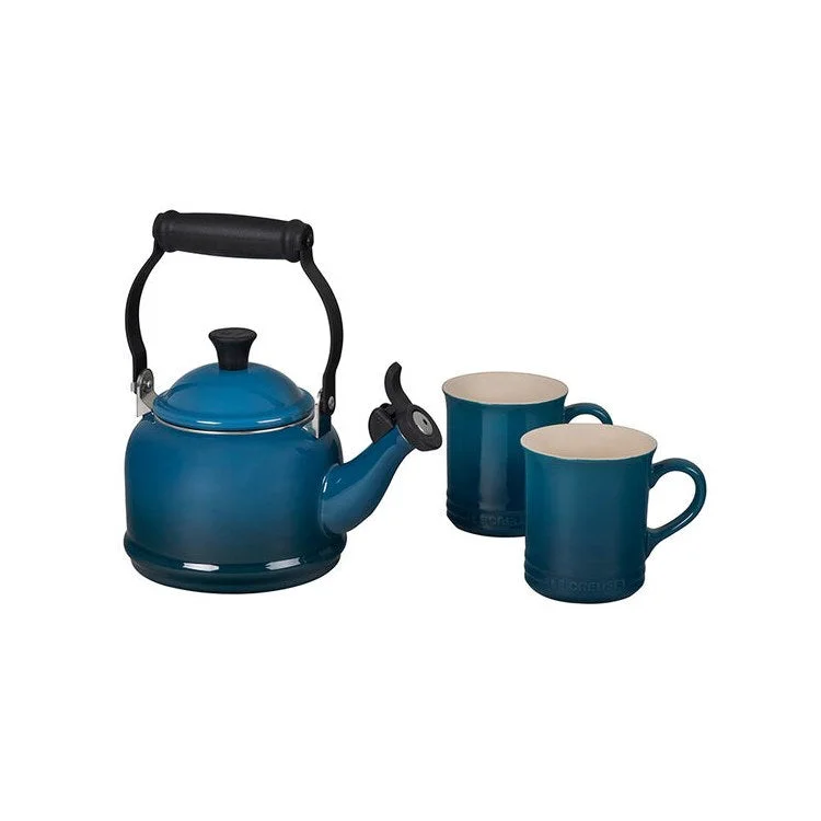 Demi Kettle and 2 Mugs Set - Deep Teal