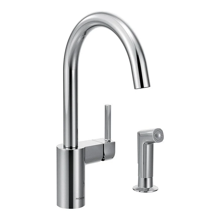 Align Single Handle High Arc Kitchen Faucet with Side Spray