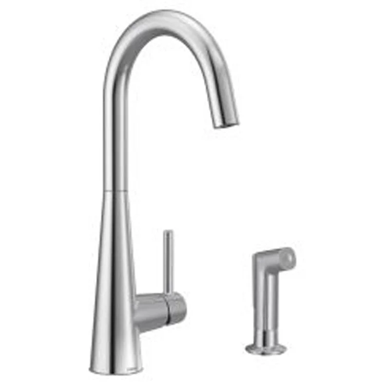 Kitchen Faucet Sleek with Side Spray 1 Lever ADA Chrome