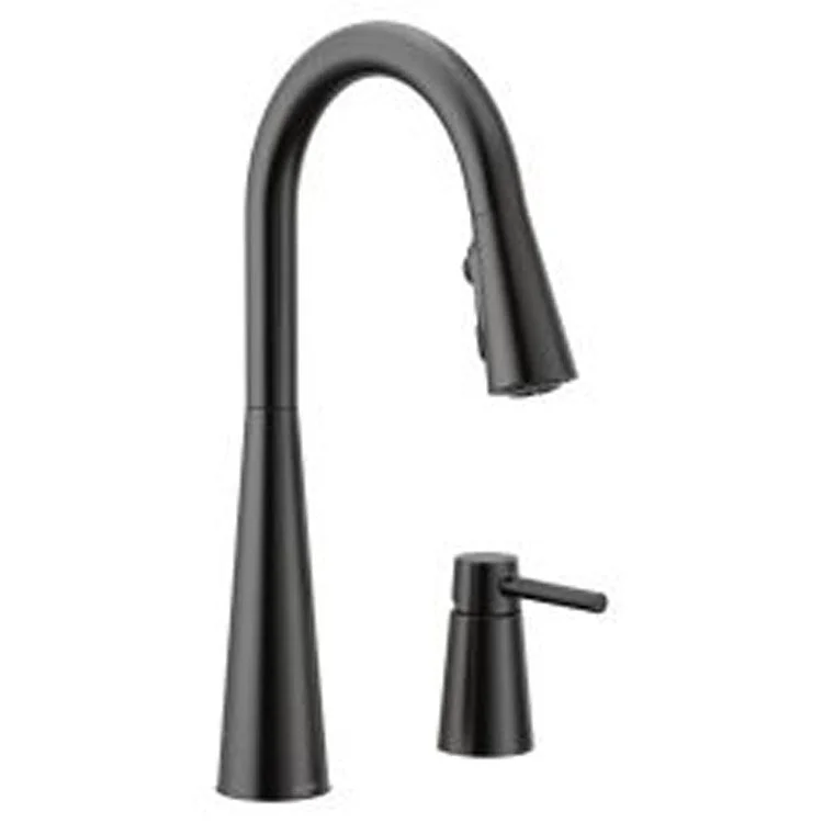 Kitchen Faucet Sleek 1 Lever ADA Matte Black Pull Down 1.5 Gallons per Minute