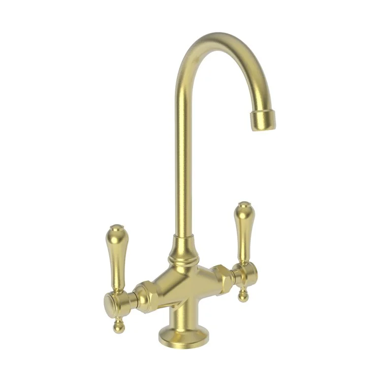 Bar Faucet Chesterfield 2 Lever ADA Satin Brass PVD Spout Height 10 Inch