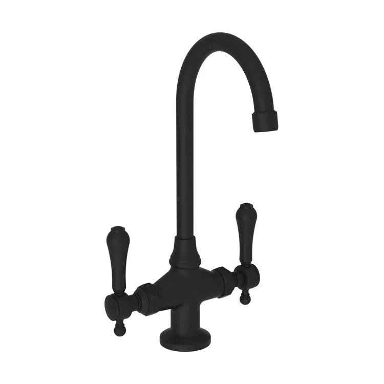 Bar Faucet Chesterfield 2 Lever ADA Flat Black Spout Height 10 Inch