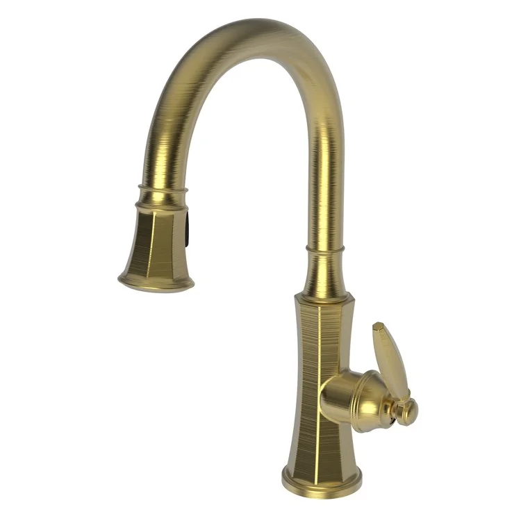 Kitchen Faucet Metropole 1 Lever ADA Satin Gold PVD Pull Down Spout Height 9-1/16 Inch 1.8 Gallons per Minute