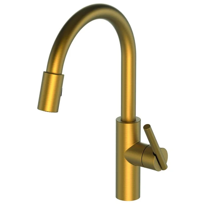 Kitchen Faucet East Linear 1 Lever ADA Satin Bronze PVD Pull Down Spout Height 9-1/7 Inch 1.8 Gallons per Minute