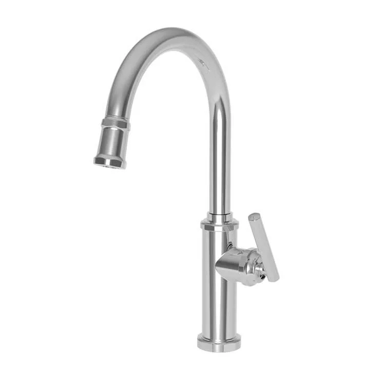 Kitchen Faucet Heaney 1 Lever ADA Polished Nickel Pull Down Spout Height 10-3/4 Inch 1.8 Gallons per Minute