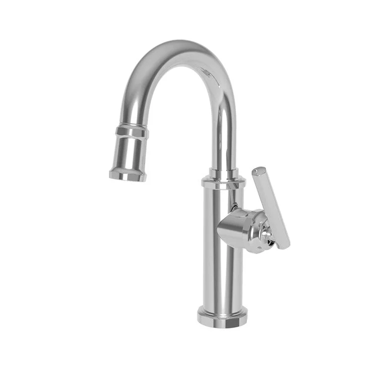 Bar Faucet Heaney 1 Lever ADA Polished Chrome Pull Down Swivel Brass Spout Height 8-2/3 Inch 1.8 Gallons per Minute