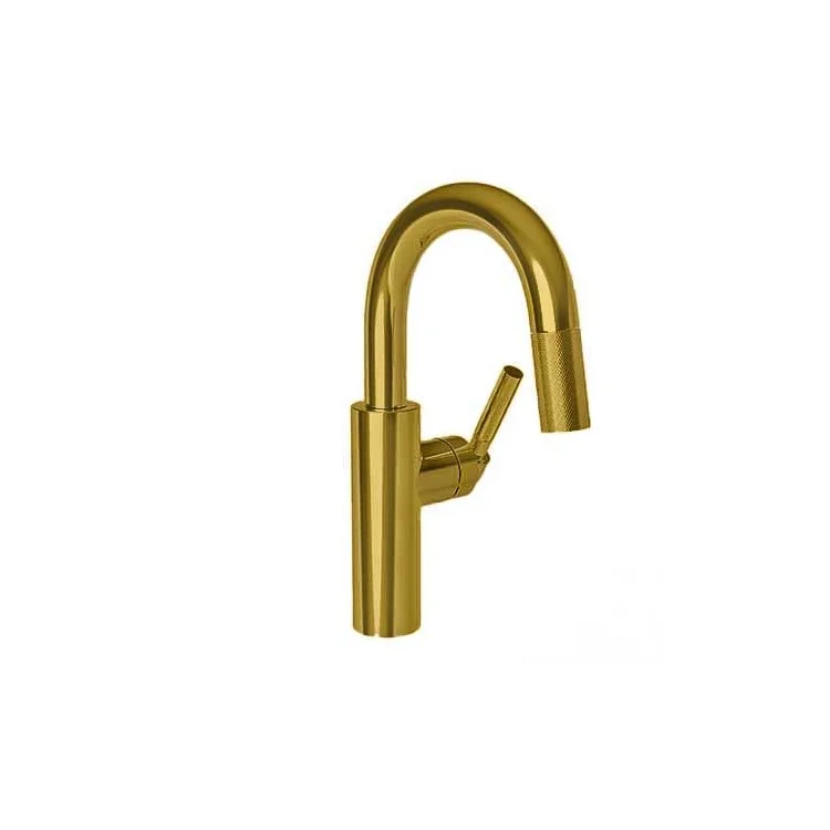 Bar Faucet Muncy 1 Lever ADA Satin Brass PVD Pull Down Swivel Brass Spout Height 7-1/2 Inch 1.8 Gallons per Minute