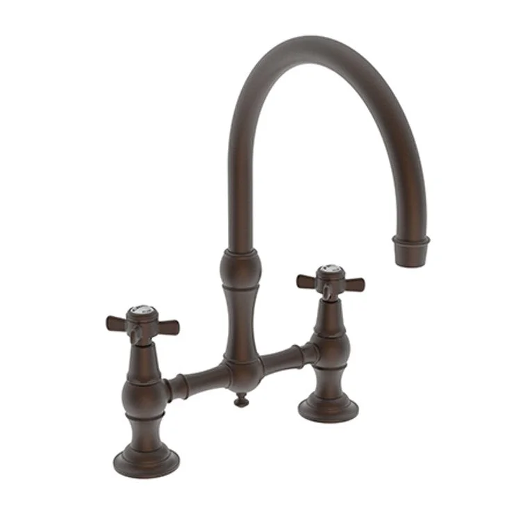 Kitchen Faucet Fairfield Bridge 8 Inch Spread 2 Cross ADA English Bronze Spout Height 9 Inch Spout Reach 9 Inch 1.8 Gallons per Minute