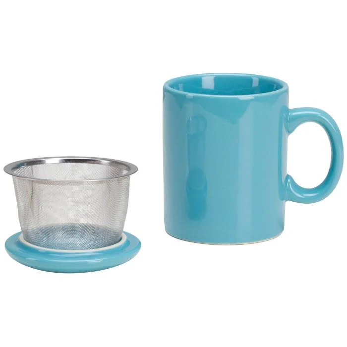 Omniware - Teaz Cafe Infuser Mug with Lid, Teal