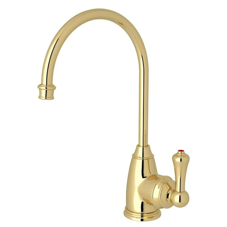 Hot Water Dispenser Georgian Era 1 Lever C-Spout Unlacquered Brass 6-1/2 Inch 0.5 Gallon per Minute