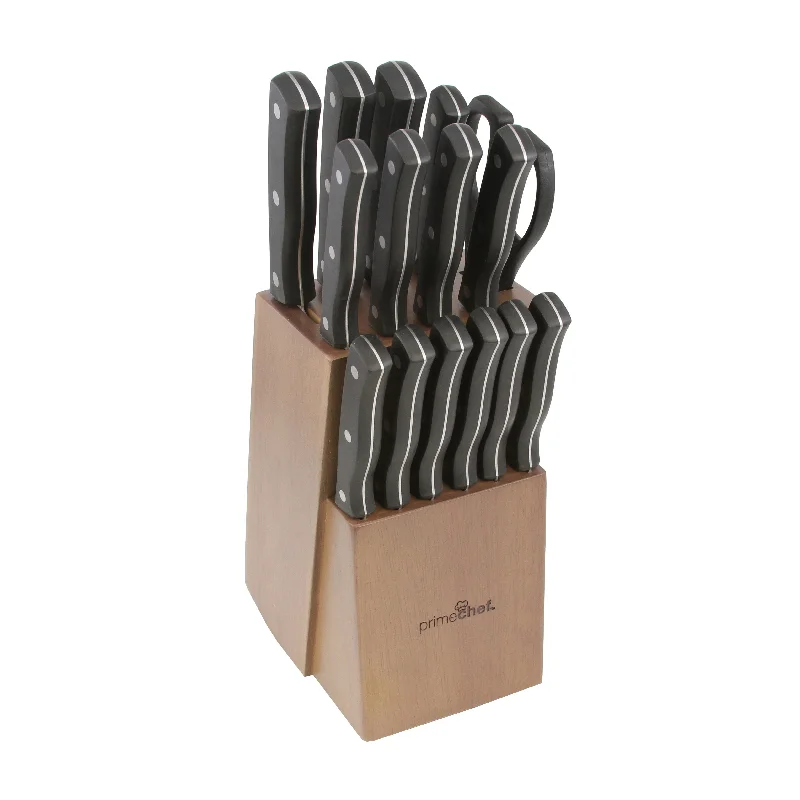 Prime Chef Triple-Riveted 16pc Knife Block Set