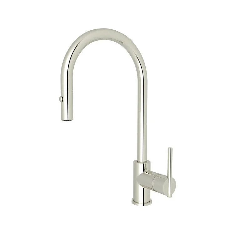 Kitchen Faucet Pirellone Pull Down 1 Metal Side Lever Polished Nickel 1.8 Gallons per Minute