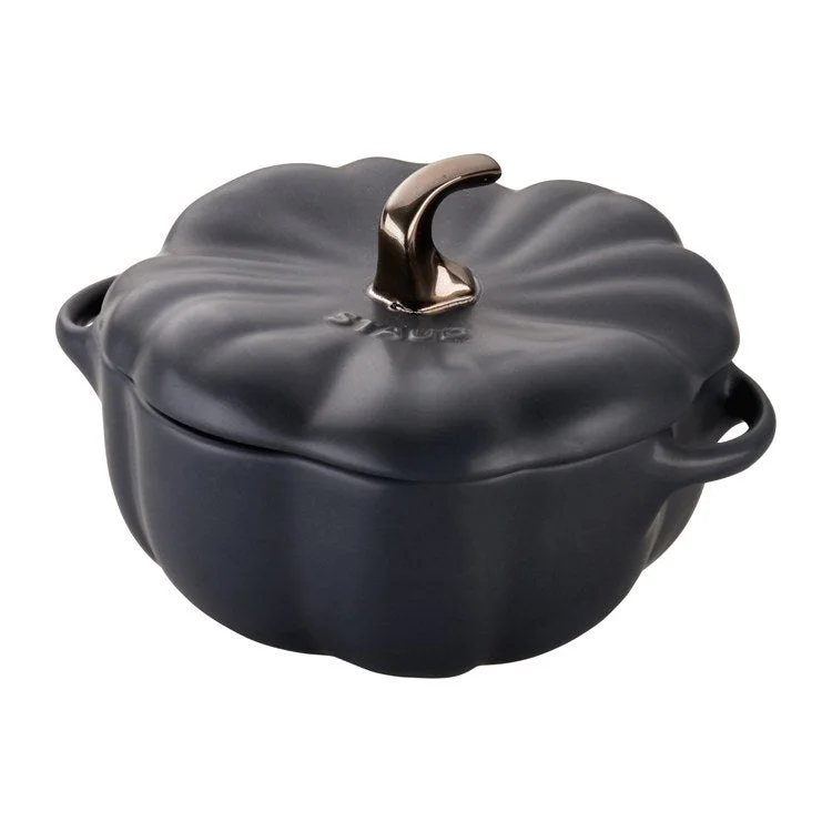 24 oz Ceramic Pumpkin Cocotte - Matte Black