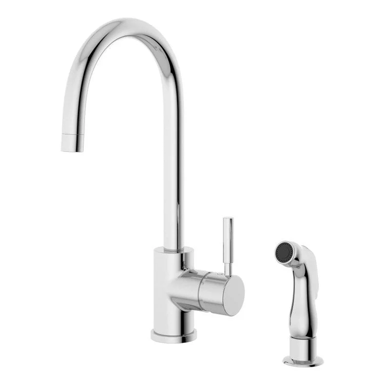 Kitchen Faucet Sereno 1 Lever ADA Polished Chrome 1.5 Gallons per Minute Single Spray Side Spray High Arc