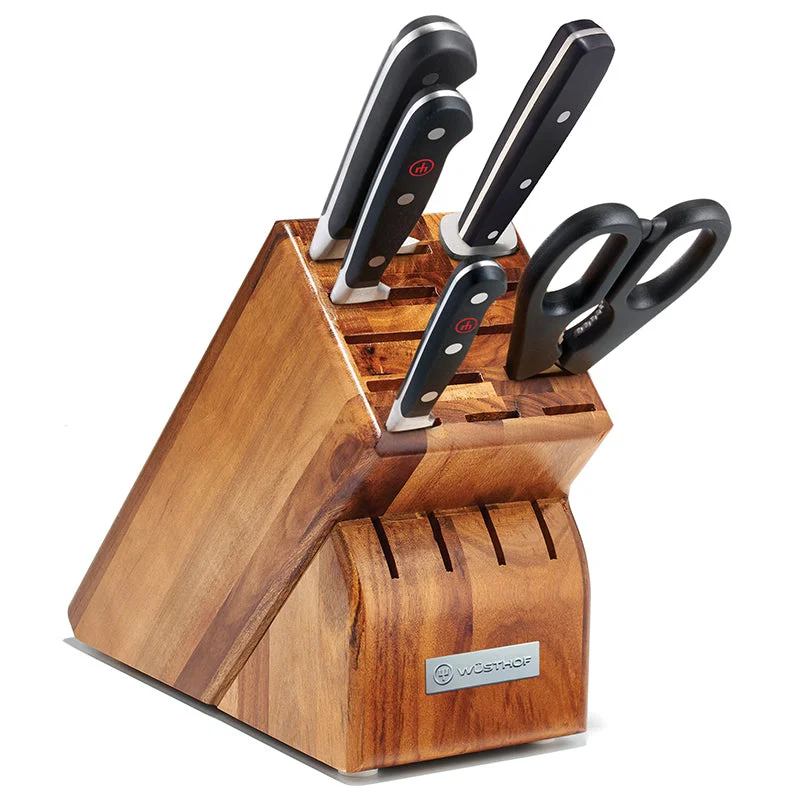 Wusthof Classic 6 Piece Starter Knife Block Set in Acacia