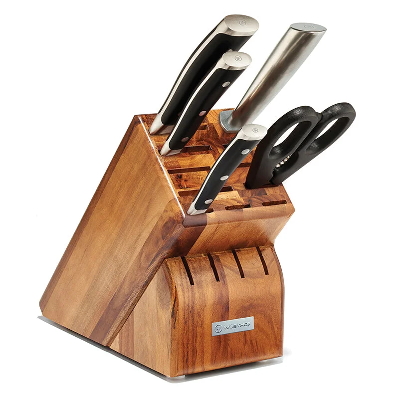 Wusthof Classic IKON 6 Piece Acacia Knife Block Set