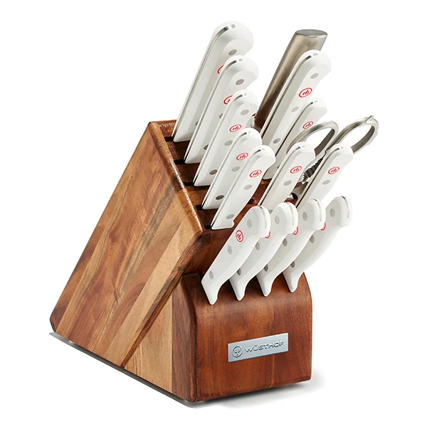 Wusthof Gourmet 16 Piece White Handle Knife Block Set