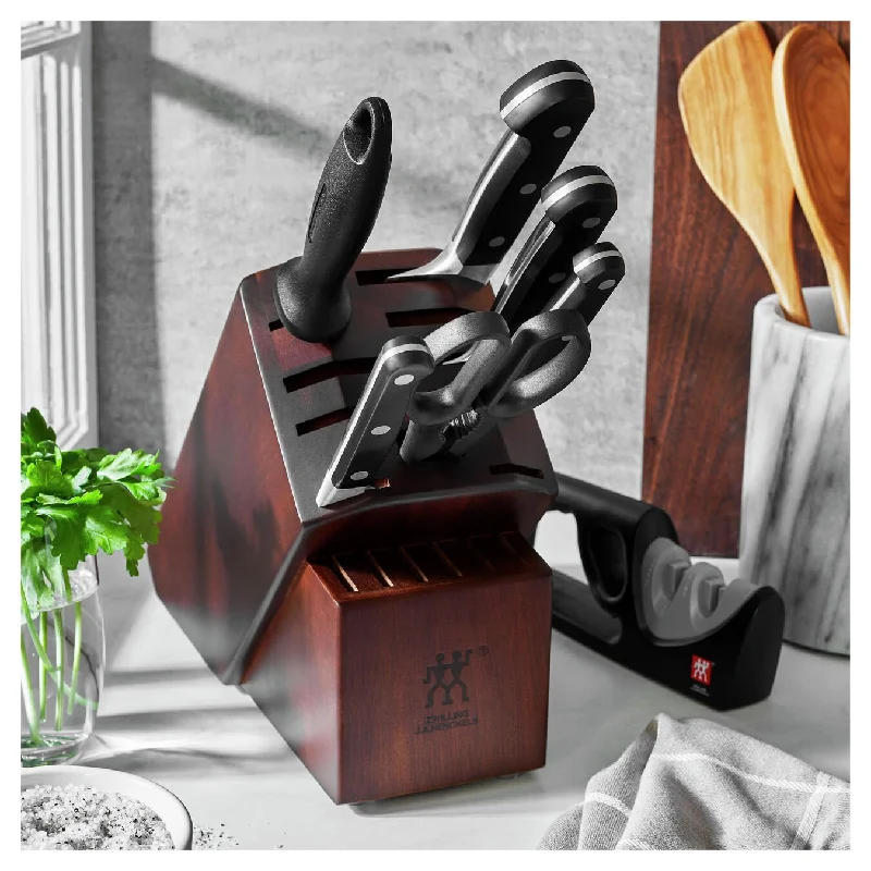 Zwilling J. A. Henckels - PRO Knife Set with Knife Block, 7 Pieces & Bonus Sharpener