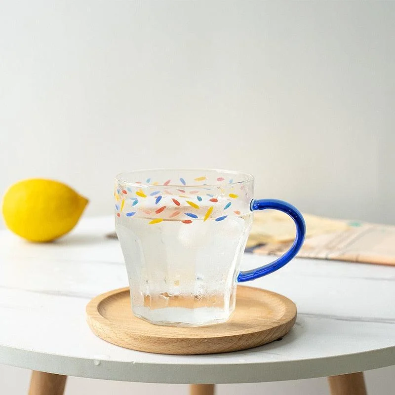 Confetti Printed Glass Mug