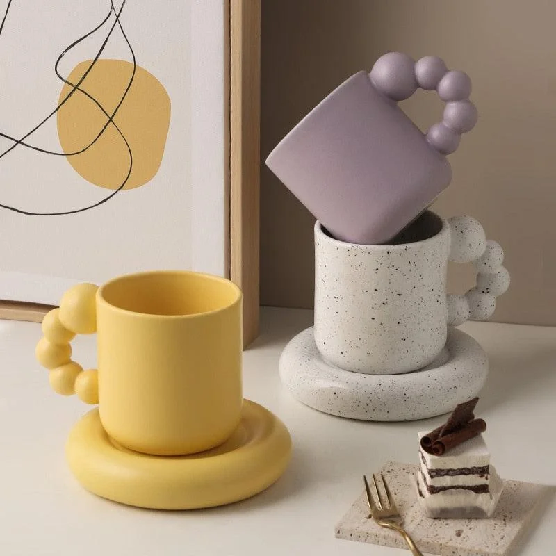 Puff Ceramic Mug & Plate Set